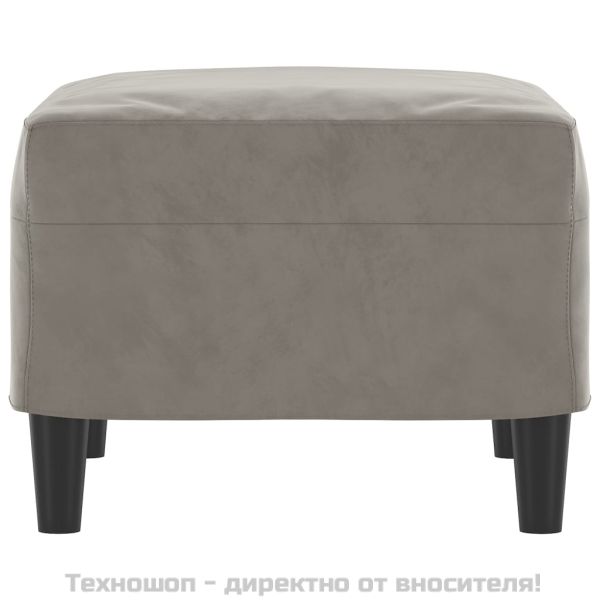 Табуретка, светлосива, 60x50x41 см, кадифе