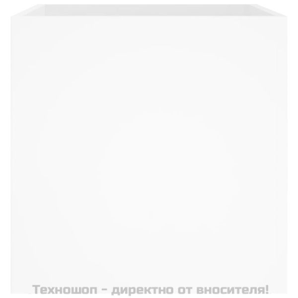 Плантерна кутия, бял гланц, 40x40x40 см, инженерно дърво