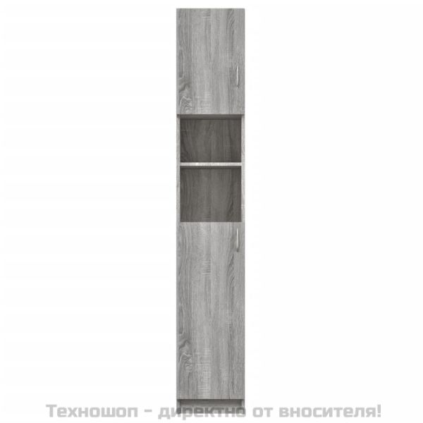 Шкаф за баня, сив сонома, 32x25,5x190 см, инженерно дърво