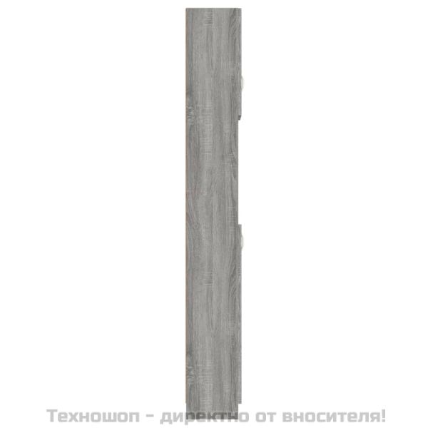 Шкаф за баня, сив сонома, 32x25,5x190 см, инженерно дърво