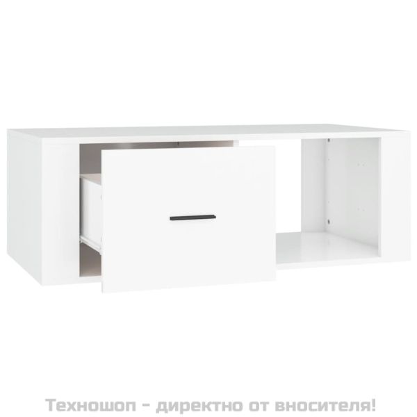 Маса за кафе, бяла, 100x50,5x35 см, инженерно дърво