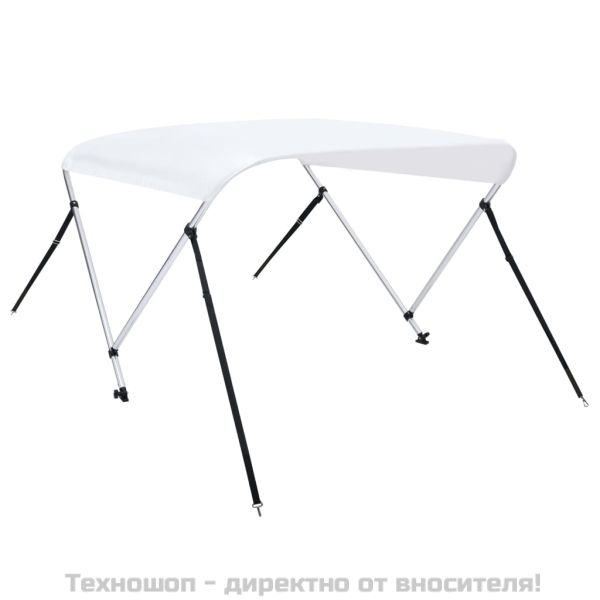 Тента за лодка, 2 дъги, бяла, 180x150x110 см