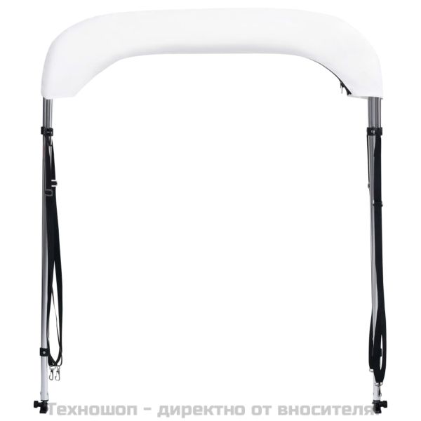 Тента за лодка, 2 дъги, бяла, 180x150x110 см