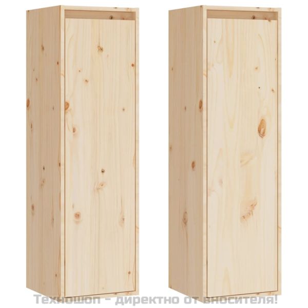 Стенни шкафове, 2 бр, 30x30x100 см, бор масив