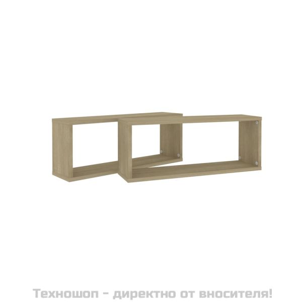 Стенни кубични рафтове, 2 бр, дъб сонома, 60x15x23 см