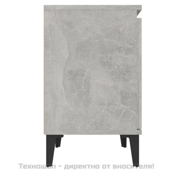 Нощни шкафчета с метални крака, бетонно сиво, 40x30х50 см