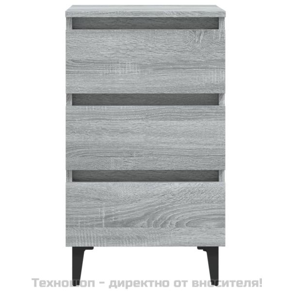 Нощно шкафче с метални крака, сив сонома, 40x35x69 см