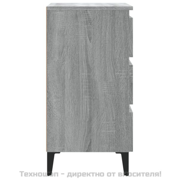 Нощно шкафче с метални крака, сив сонома, 40x35x69 см