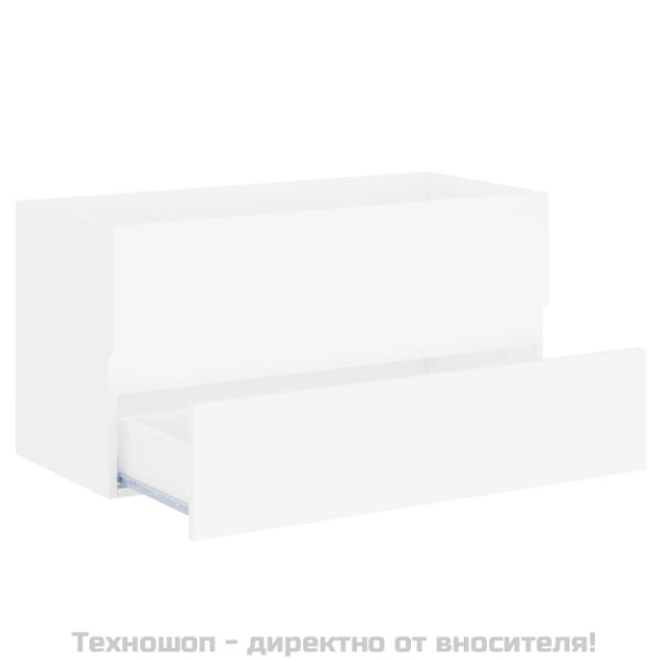 Долен шкаф за мивка, бял, 90x38,5x45 см, инженерно дърво