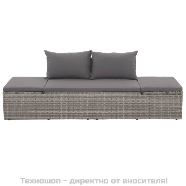 Градинско легло, сиво, 195x60 см, полиратан