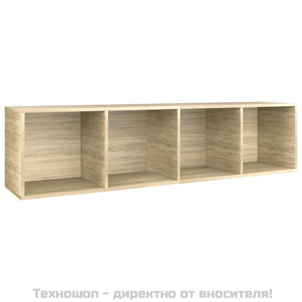Библиотека/ТВ шкаф, дъб сонома, 36x30x143 см, инженерно дърво