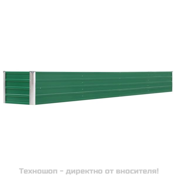 Градинска висока леха поцинкована стомана 320x40x45 см зелена