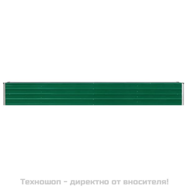 Градинска висока леха поцинкована стомана 320x40x45 см зелена