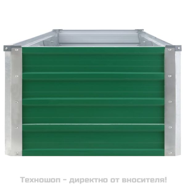 Градинска висока леха поцинкована стомана 320x40x45 см зелена