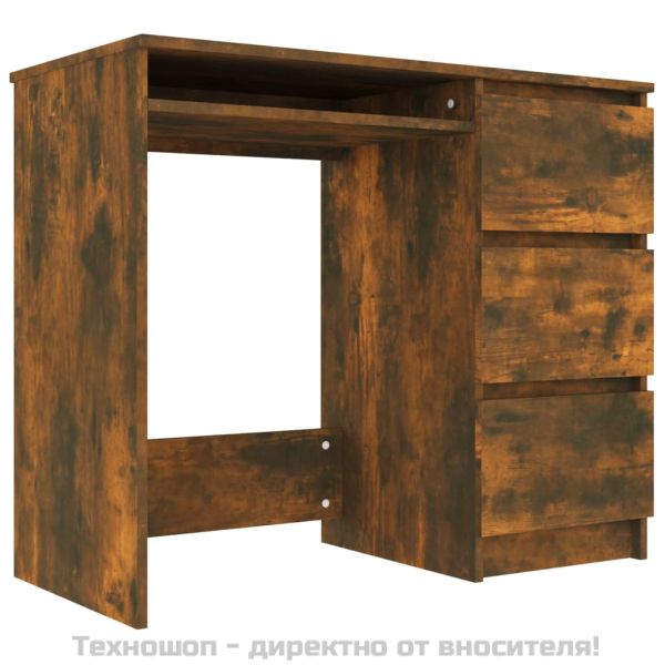 Бюро, опушен дъб, 90x45x76 см, инженерно дърво