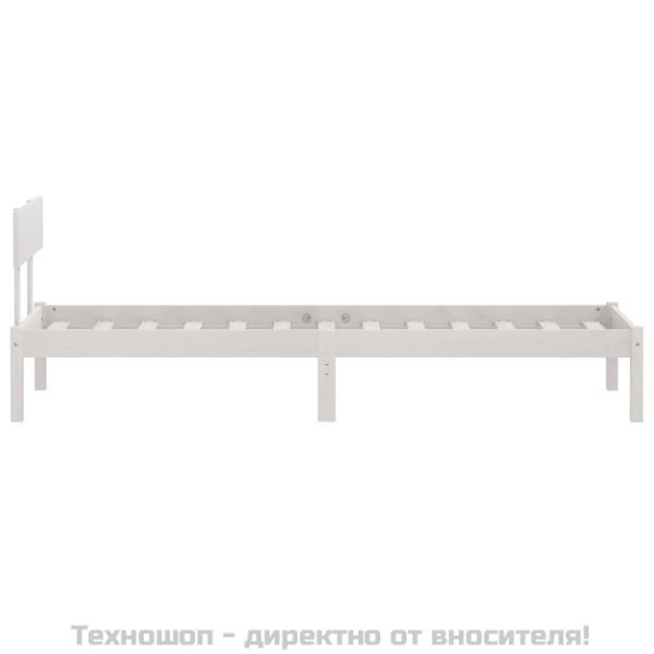 Рамка за легло, бяла, бор масив, 90x190 см, Single