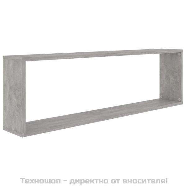 Стенни рафтове 2 бр бетонно сив 100x15x30 см инженерно дърво