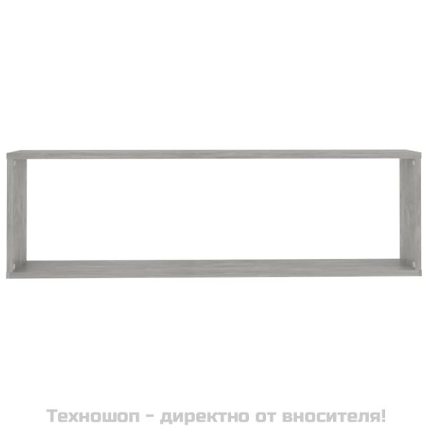 Стенни рафтове 2 бр бетонно сив 100x15x30 см инженерно дърво