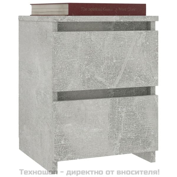 Нощни шкафчета, 2 бр, бетонно сив, 30x30x40 см, инженерно дърво