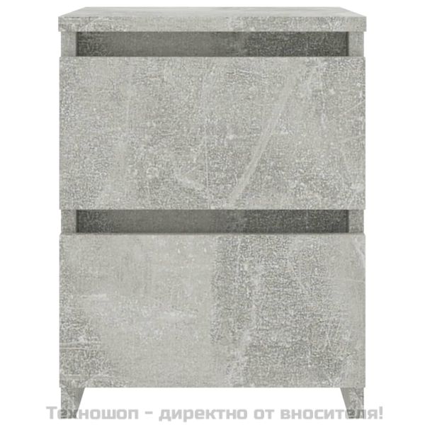 Нощни шкафчета, 2 бр, бетонно сив, 30x30x40 см, инженерно дърво