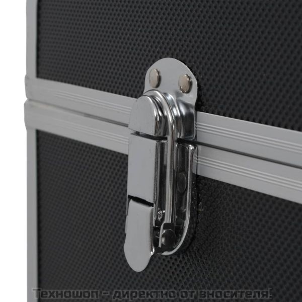 Куфар за гримове, 37x24x40 см, черен, алуминий