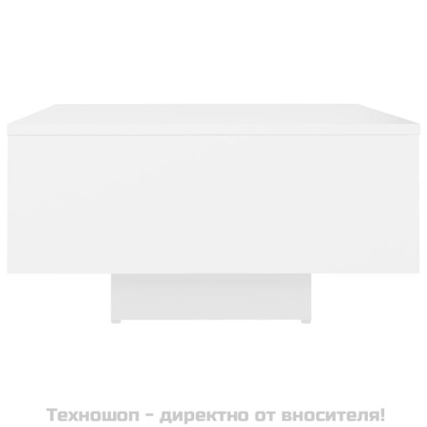 Маса за кафе, бяла, 60x60x31,5 см, инженерно дърво