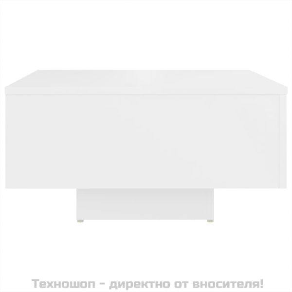 Маса за кафе, бяла, 60x60x31,5 см, инженерно дърво