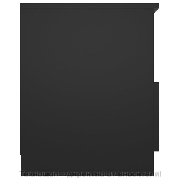 Нощно шкафче, черно, 40x40x50 см, инженерно дърво