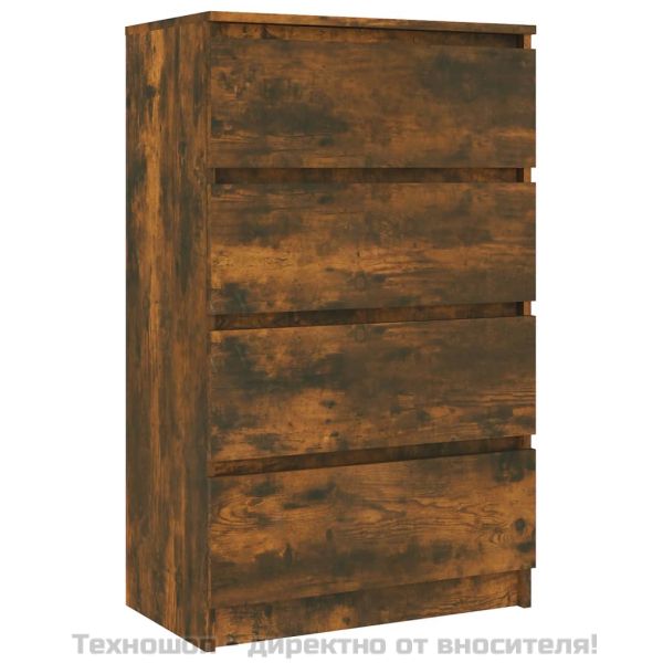 Сайдборд, опушен дъб, 60x35x98,5 см, инженерно дърво