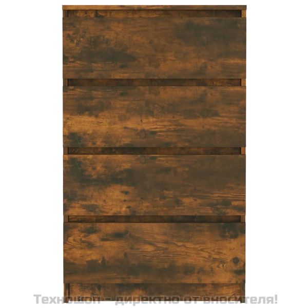 Сайдборд, опушен дъб, 60x35x98,5 см, инженерно дърво