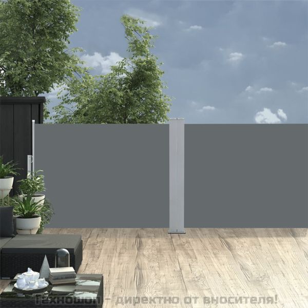 Прибираща се странична тента, антрацит, 100x1000 см