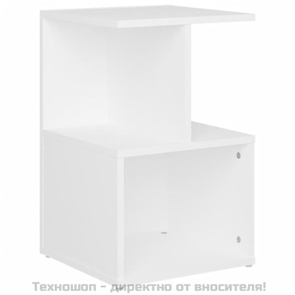 Шкафче за спалня, бяло, 35x35x55 см, инженерно дърво