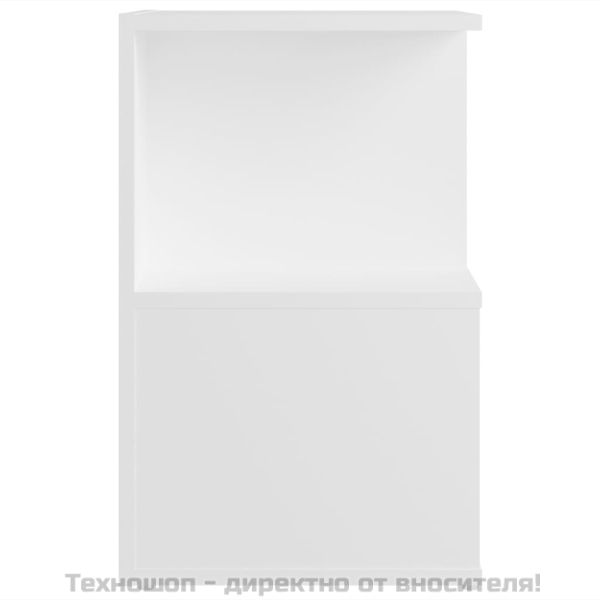 Шкафче за спалня, бяло, 35x35x55 см, инженерно дърво