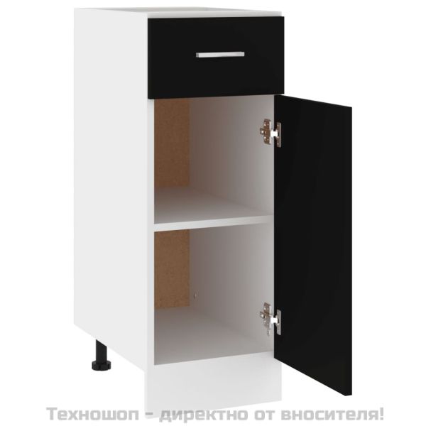 Шкаф с чекмеджета "Lyon", черен, 30x46x81,5 см, инженерно дърво