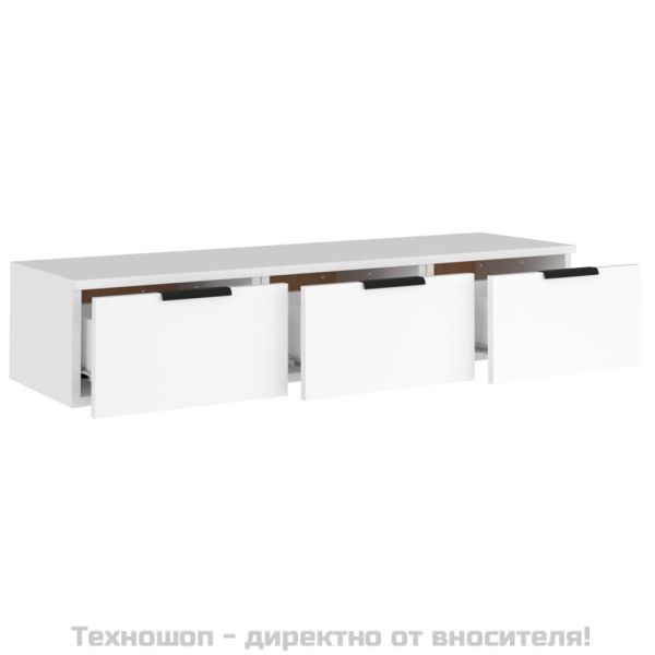 Стенен шкаф, бял, 102x30x20 см, инженерно дърво