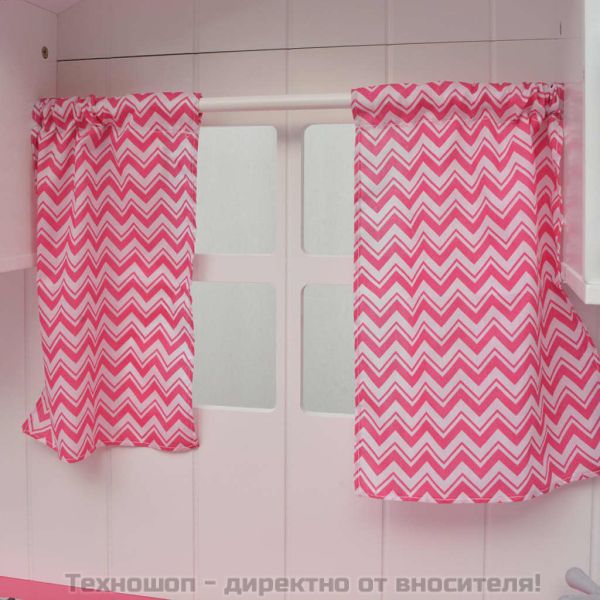 Детска играчка - Кухня, дърво, 82x30x100 см, розово и бяло