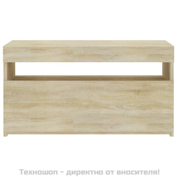 ТВ шкаф с LED осветление, дъб сонома, 75x35x40 см
