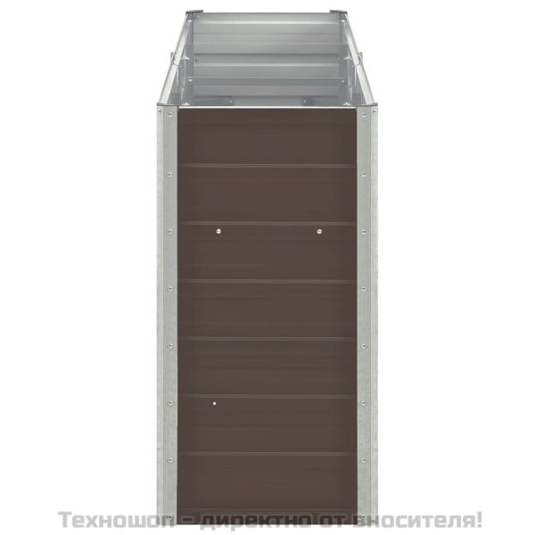 Градинска висока леха поцинкована стомана 240x40x77 см кафява