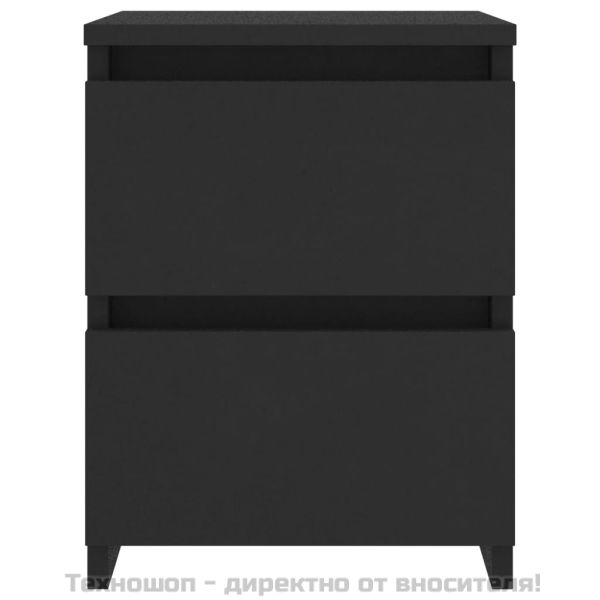 Нощно шкафче, черно, 30x30x40 см, инженерно дърво