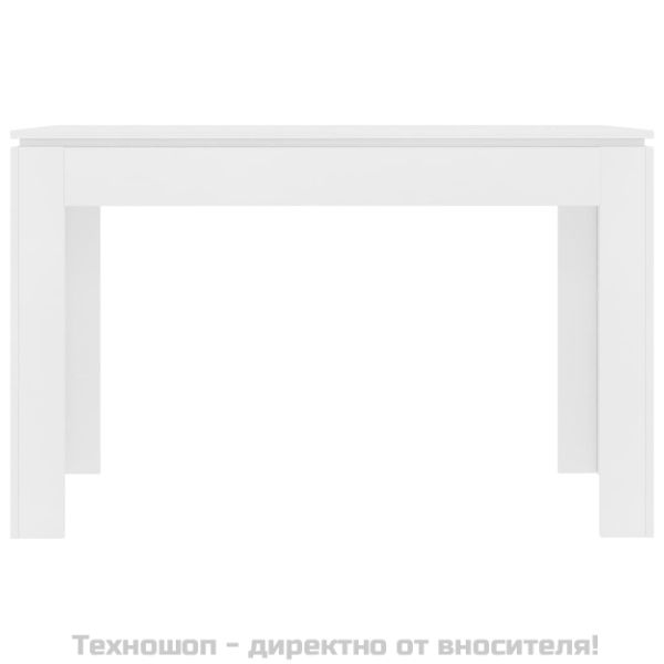 Трапезна маса, бяла, 120x60x76 см, инженерно дърво