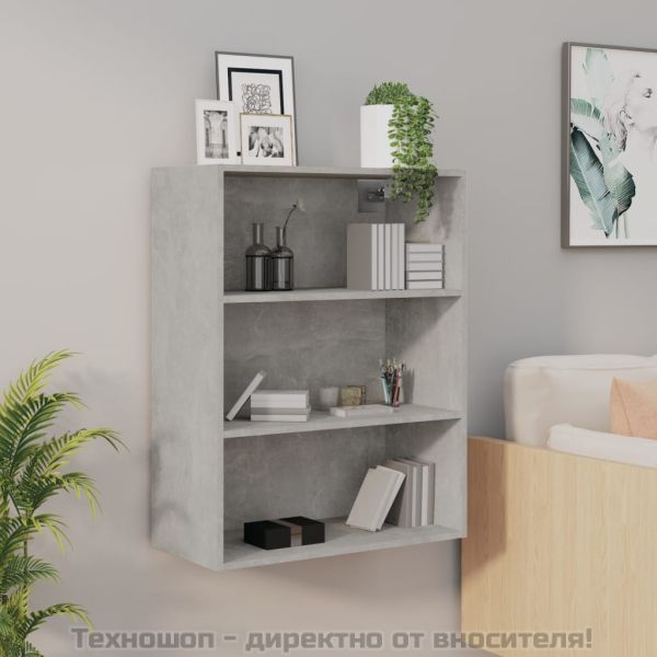 Окачен стенен шкаф, бетонно сиво, 69,5x32,5x90 см