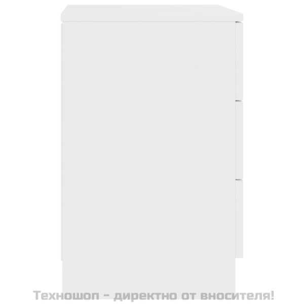 Нощни шкафчета, 2 бр, бели, 38x35x56 см, инженерно дърво