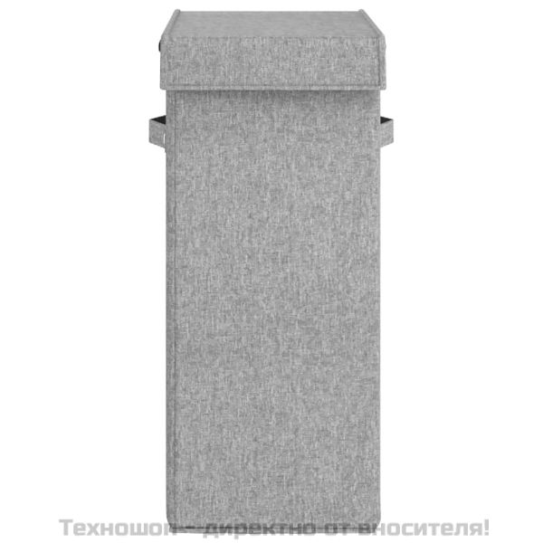 Сгъваем кош за пране сив 26x34,5x59,5 см изкуствен лен