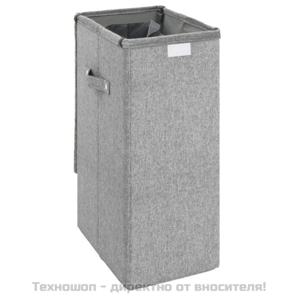 Сгъваем кош за пране сив 26x34,5x59,5 см изкуствен лен