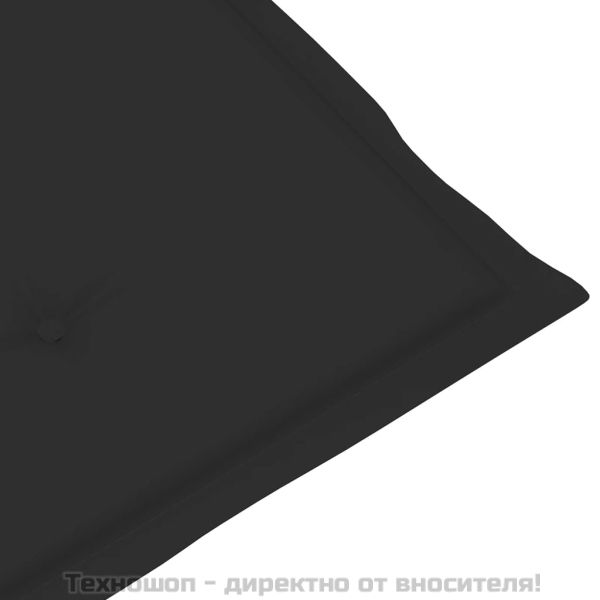 Възглавници за столове с облегалки 2 бр черни 120x50x3 см плат