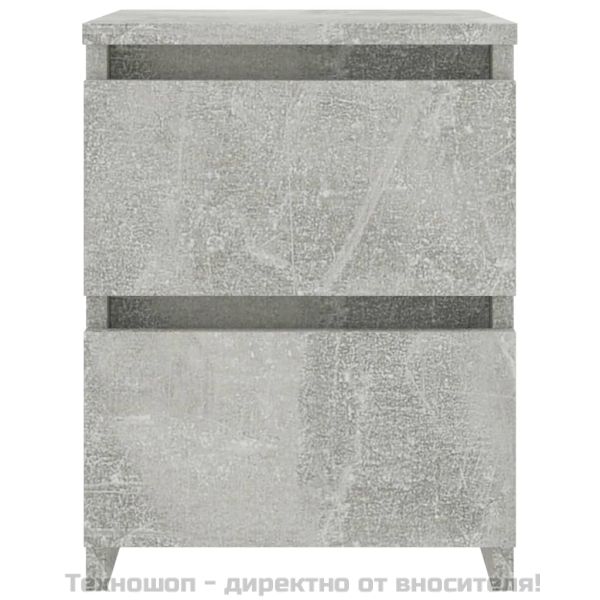 Нощно шкафче, бетонно сиво, 30x30x40 см, инженерно дърво