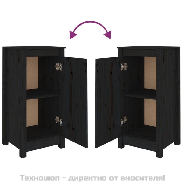 Сайдборди, 2 бр, черни, 39x35x80 см, бор масив