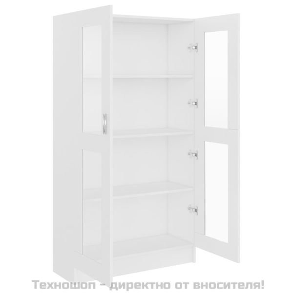 Шкаф витрина, бял, 82,5x30,5x150 см, ПДЧ
