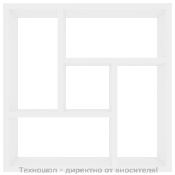 Стенен рафт, бял, 45,1x16x45,1 см, инженерно дърво