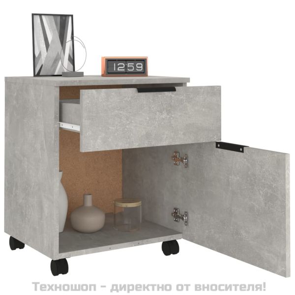 Мобилен архивен шкаф с Бетонно сиво 45x38x54 см инженерно дърво